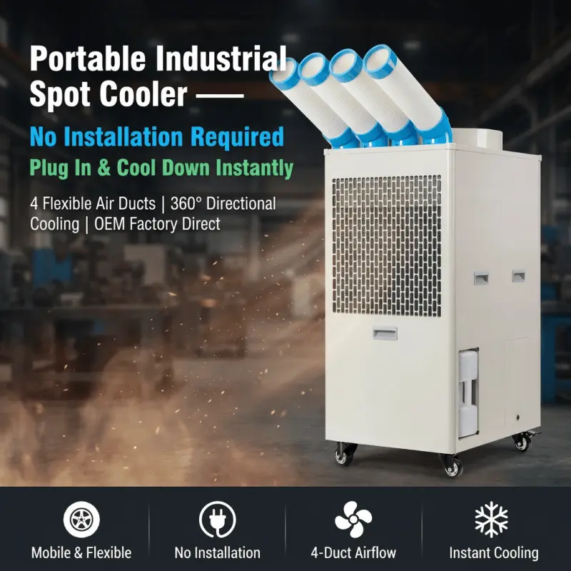 OEM 사용자 정의 로고 산업용 휴대용 에어컨 110V 220V 380V 다중 전압 낮은 MOQ 공장 직접 공급