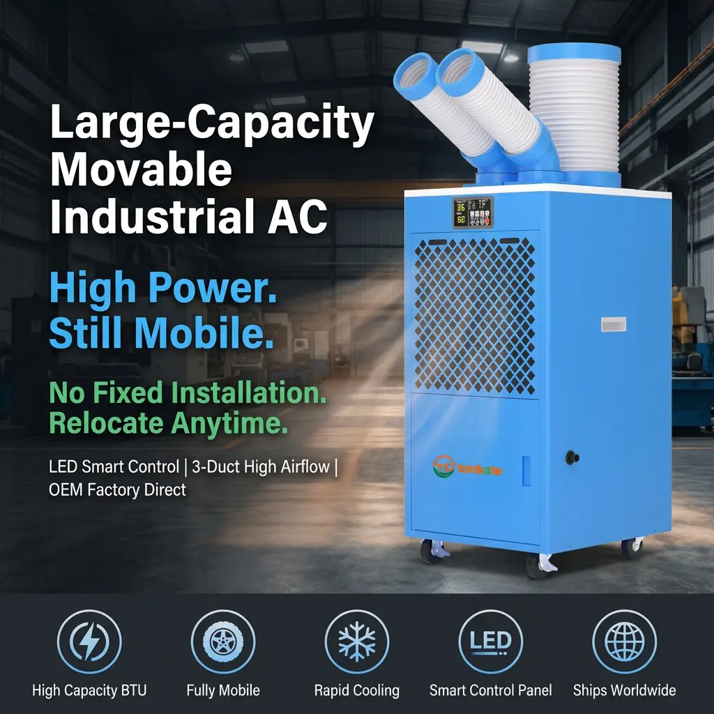 OEM/ODM 휴대용 산업용 AC 장치 캐스터 휠 창고 서버 룸 비상 임시 냉각 기계